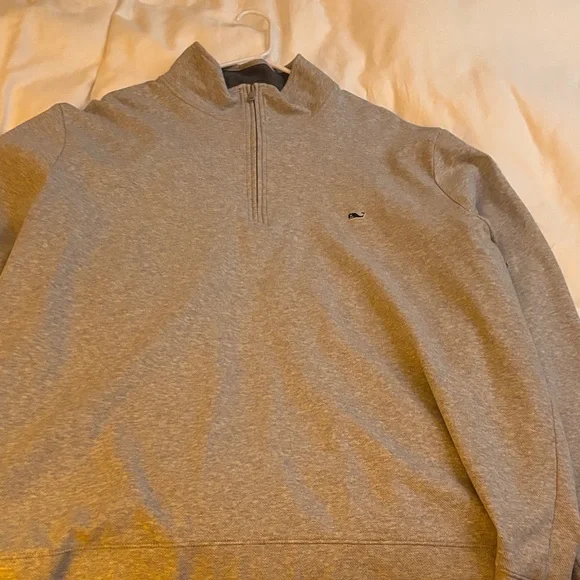 Vineyard Vines Men's Light Gray Zip-Up Sweater - Picture 2 of 4